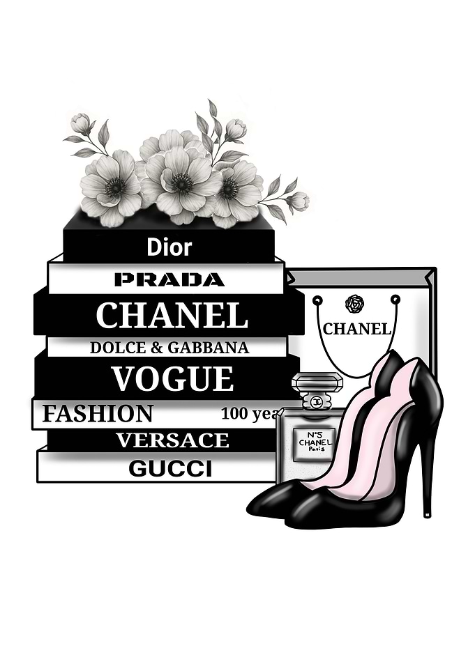Fashion black and white poster