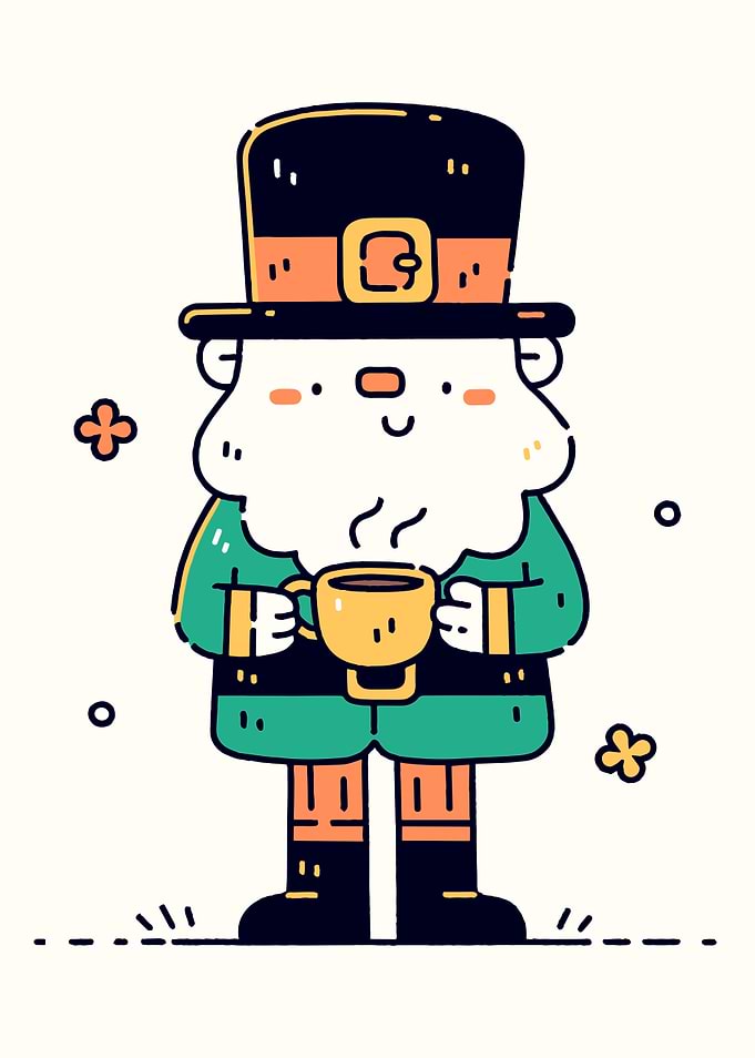 Leprechaun with Coffee