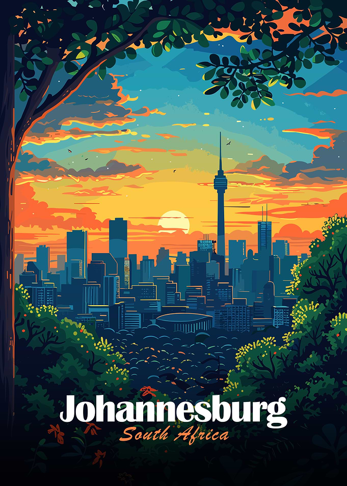 Johannesburg South Africa Cityscape Illustration