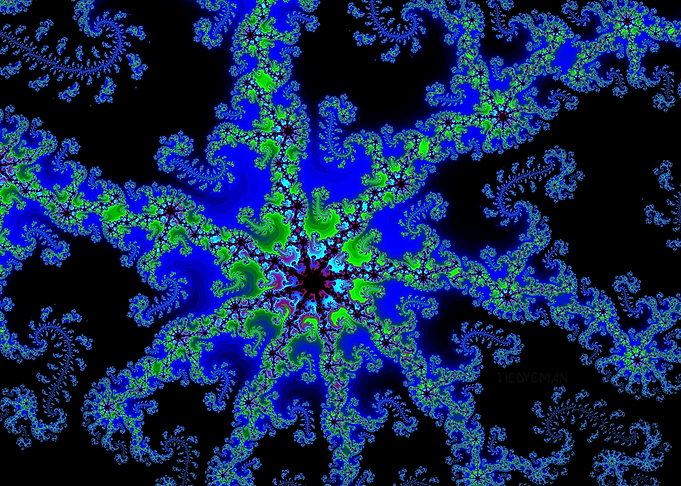 'Amoeba' Blue and Green Fractal
