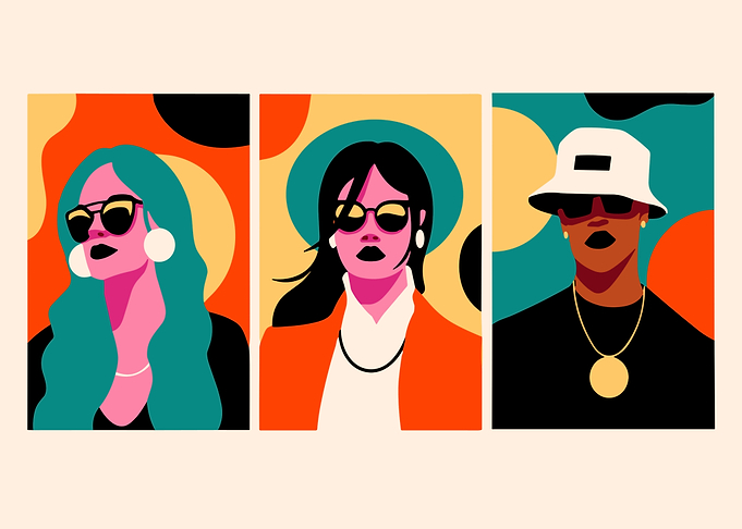 Three Stylish Portraits with Sunglasses