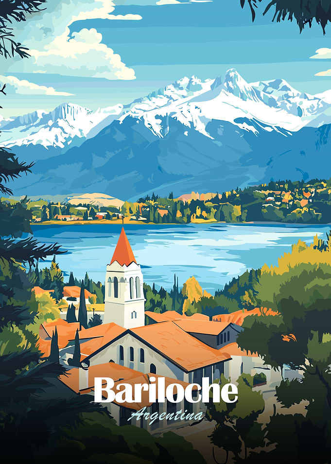 Bariloche Argentina Travel Poster