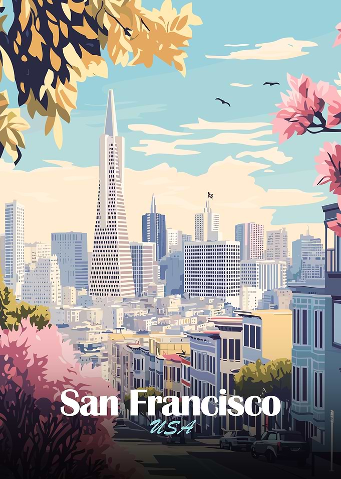 San Francisco Cityscape Travel Poster