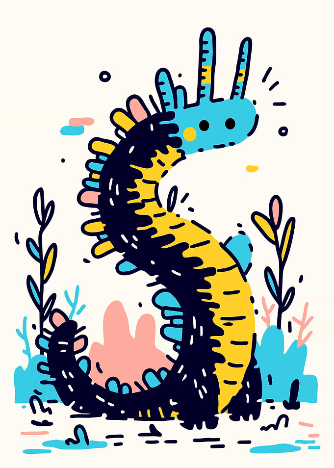 Cartoon Dragon in a Garden