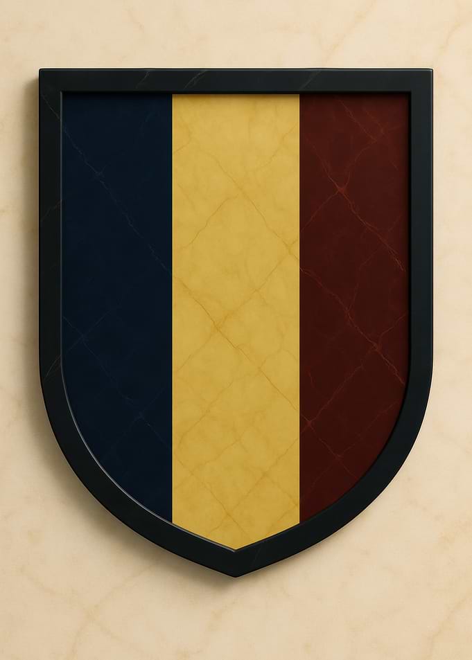 Framed Romanian Flag Shield