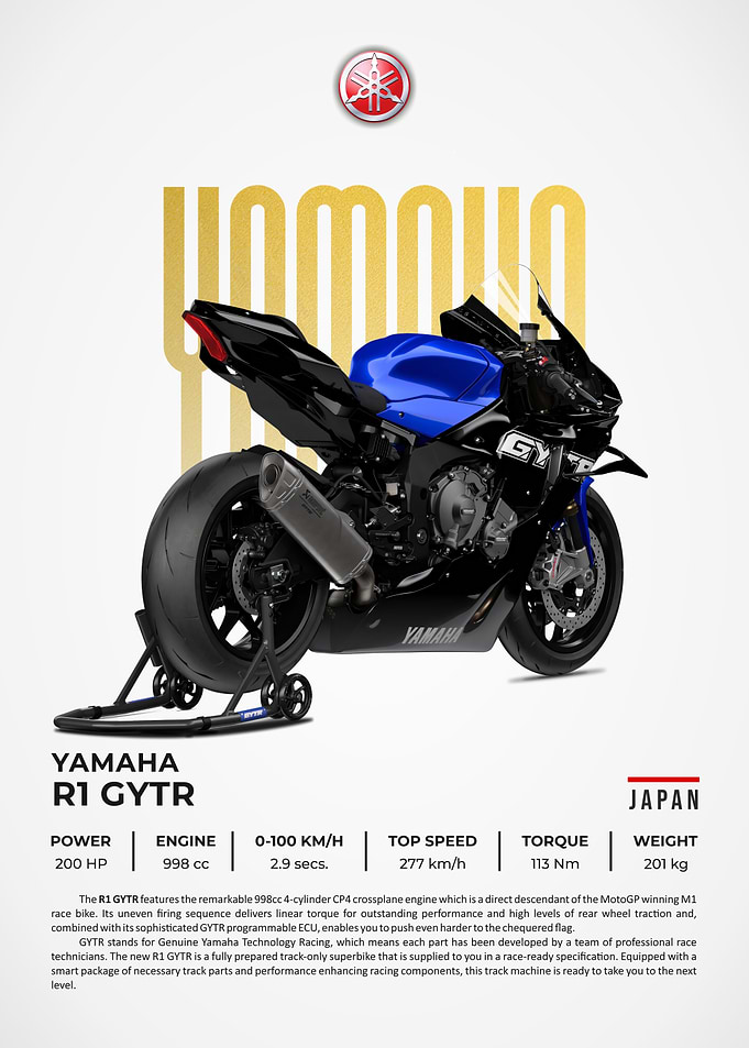 Yamaha R1 GYTR Motorcycle back side