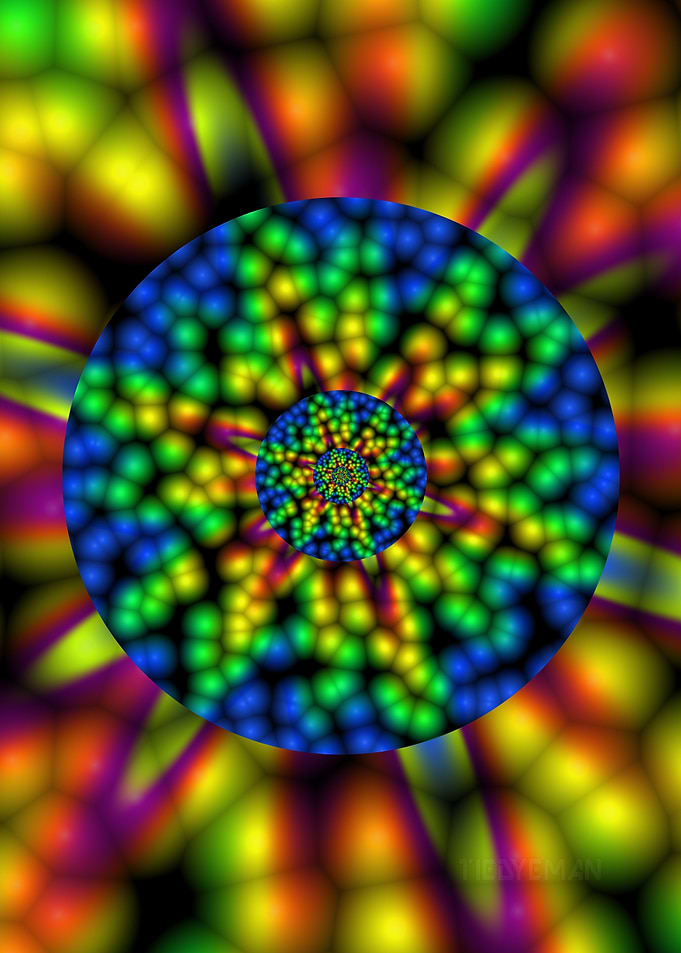 'Atomic Cohesion' Abstract Fractal Art Poster