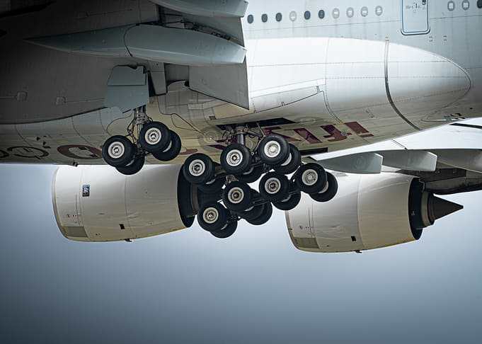 A380 Landing Gear during landing
