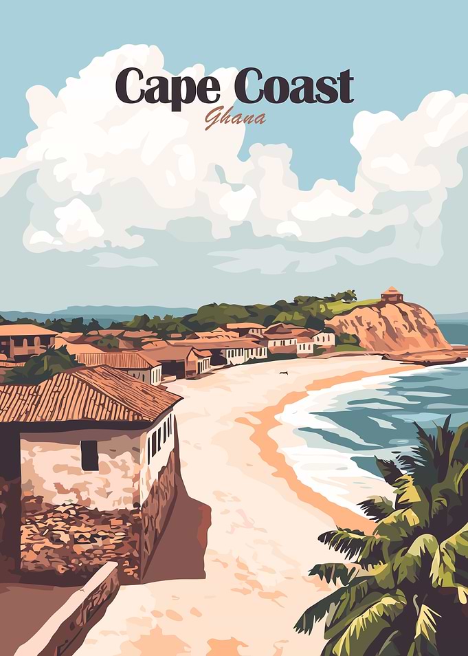 Cape Coast Ghana Travel Poster