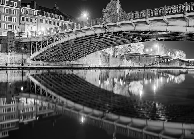 Black and White Bridge Reflection