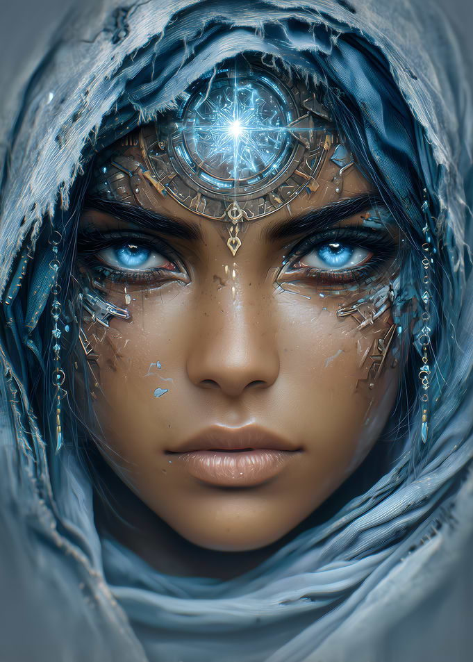 Mystic Woman with Blue Eyes