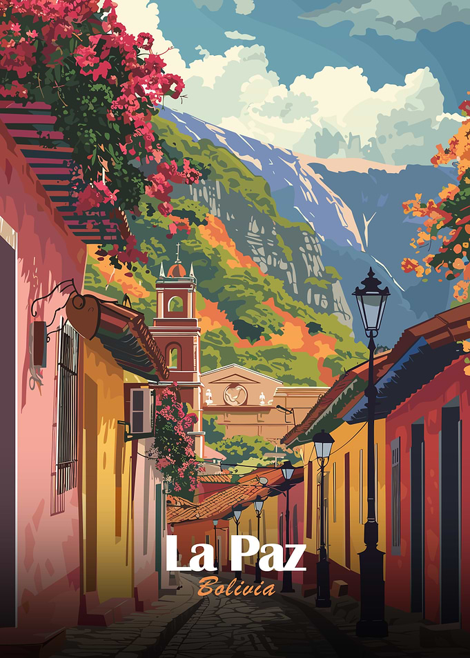 La Paz, Bolivia Travel Poster