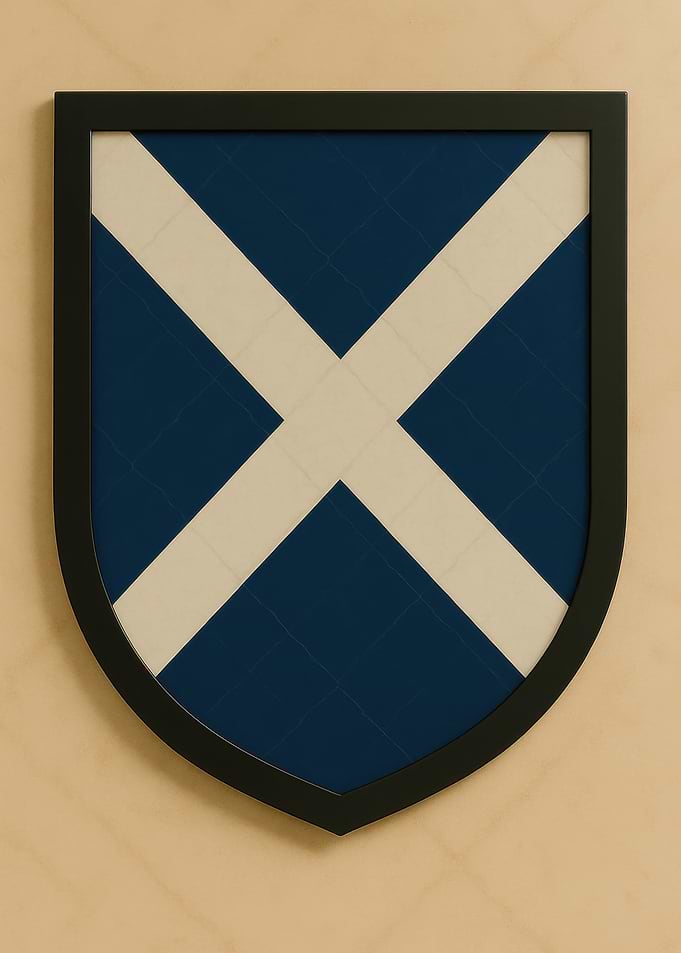 Scottish Saltire Shield Framed Art - Marble look