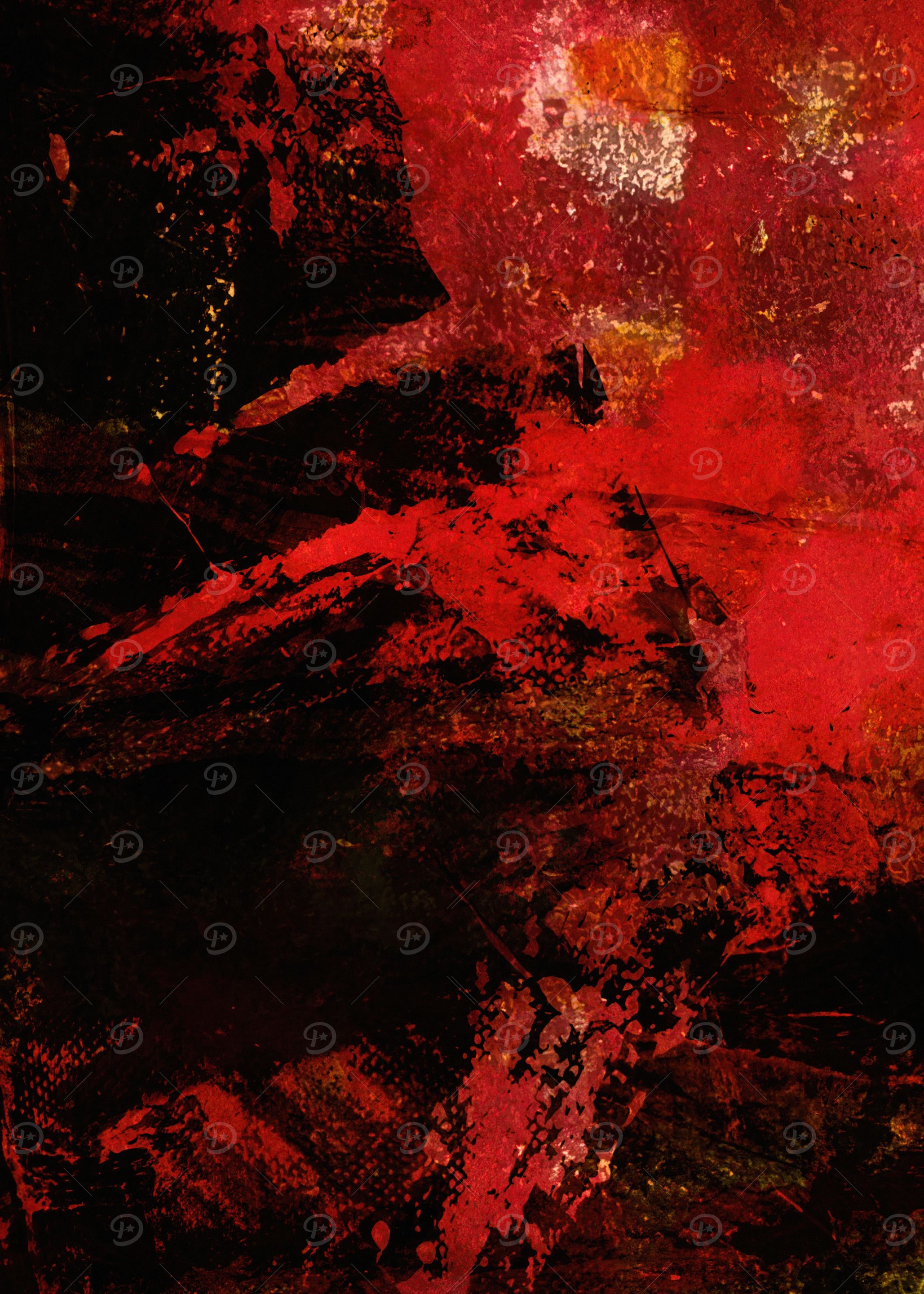 Abstract Red and Black Painting