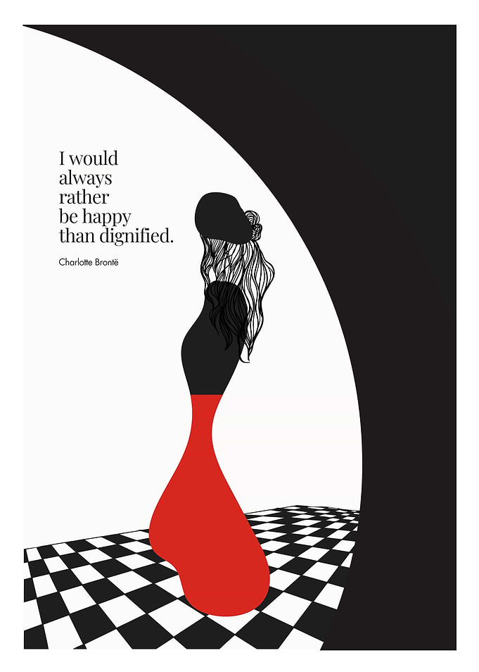 Happy vs. Dignified Illustration