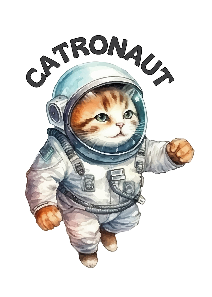 Catronaut Watercolor Illustration