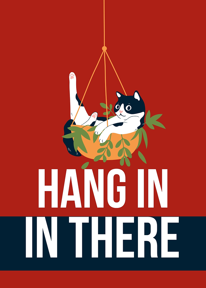 Hang in there cat illustration