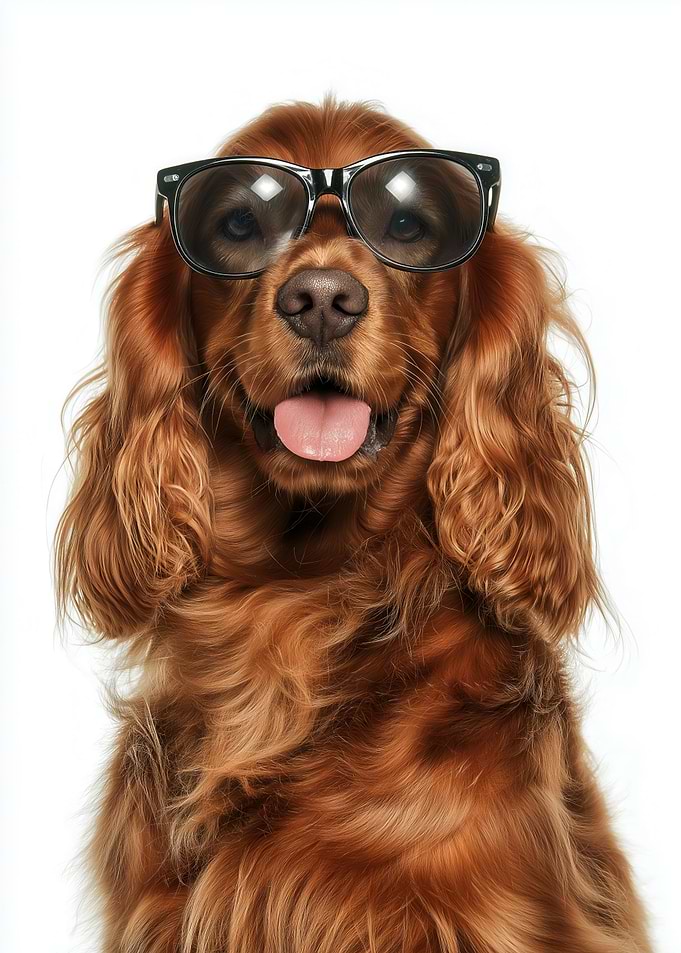 Cool Sussex Spaniel Dog with Glasses