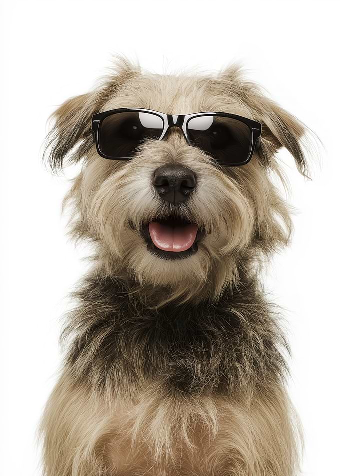Cool Glen of Imaal Terrier Dog with Sunglasses Portrait