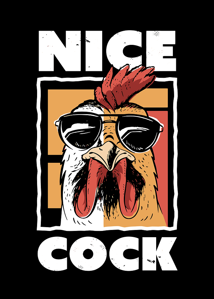 Cool Rooster with Sunglasses