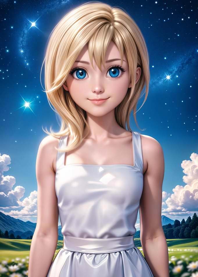 Anime Girl in Dreamy Landscape