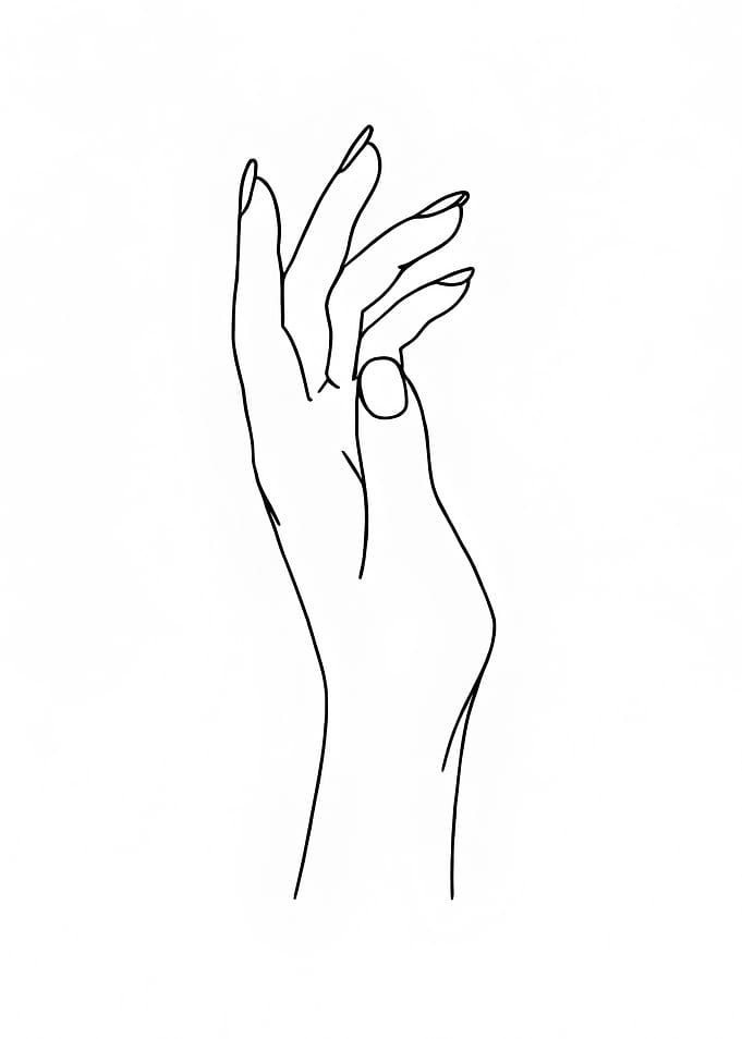 Elegant One Hand Minimalist Line Art