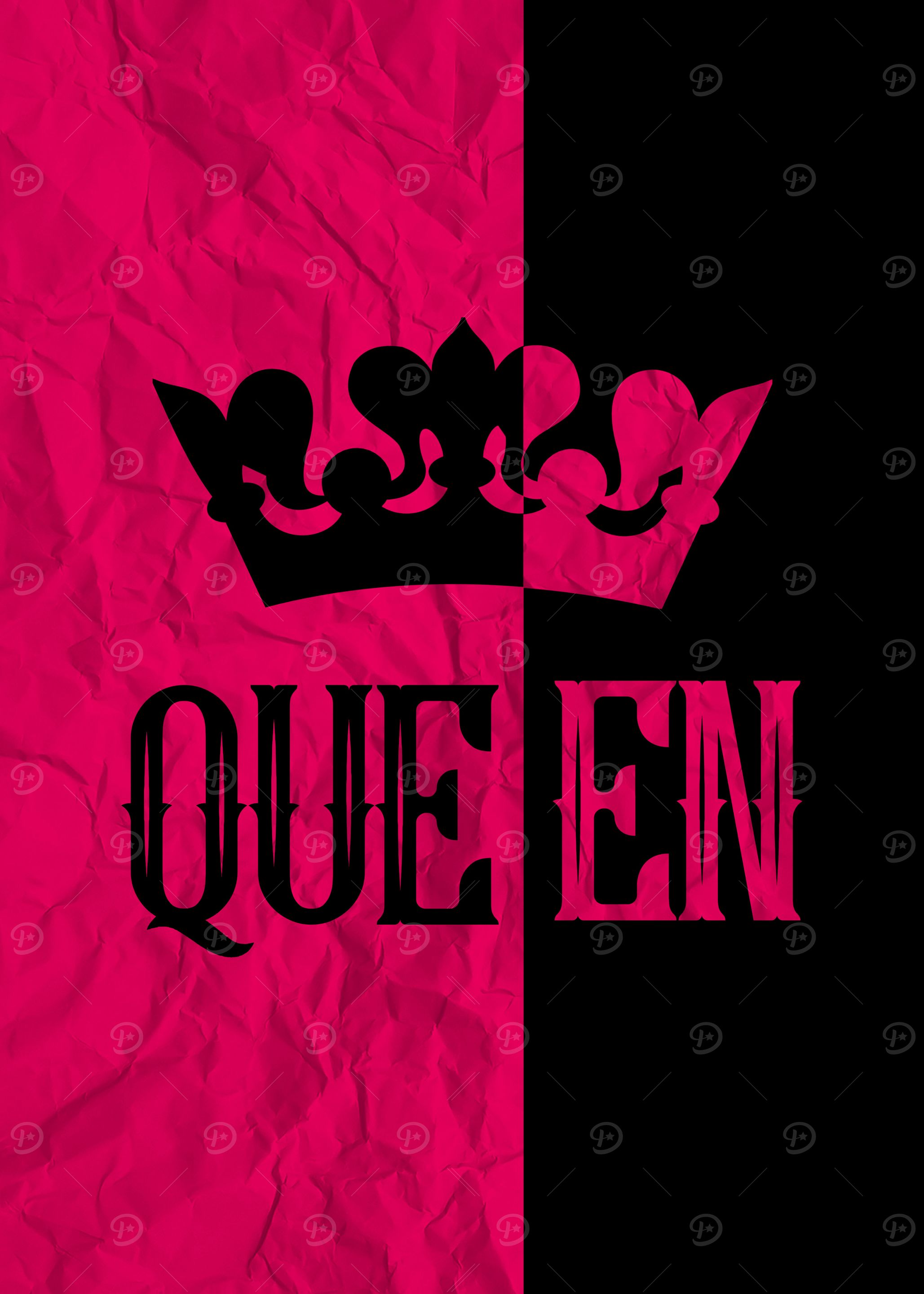 Queen Crown Pink and Black