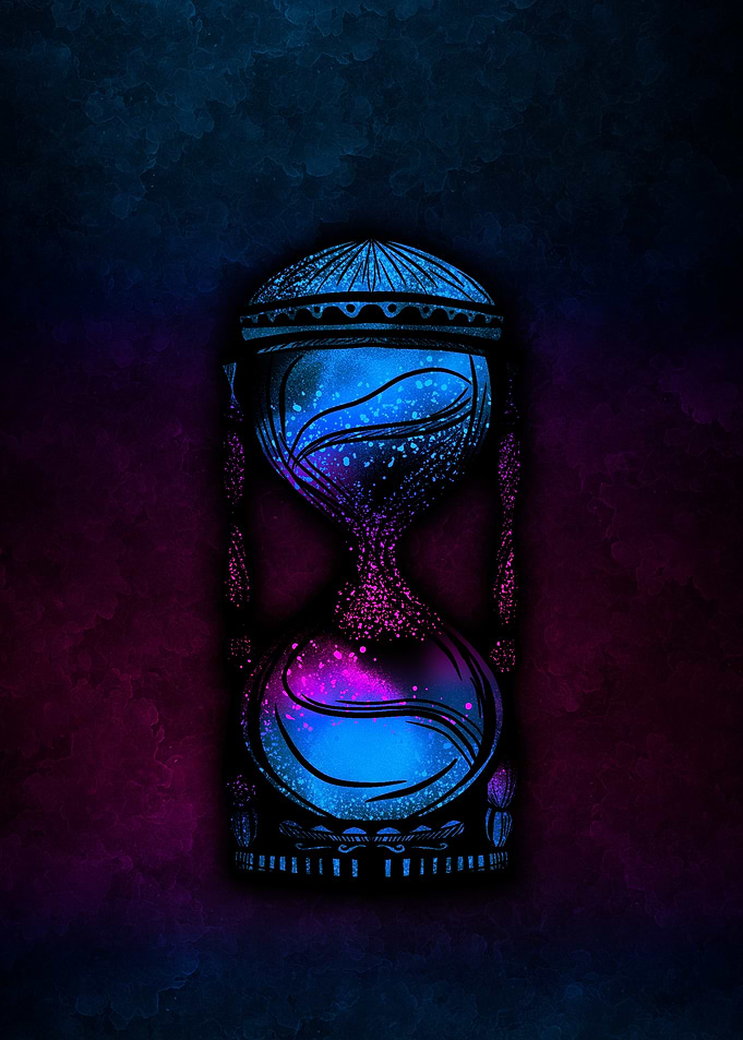 Hourglass with Galaxy Fill