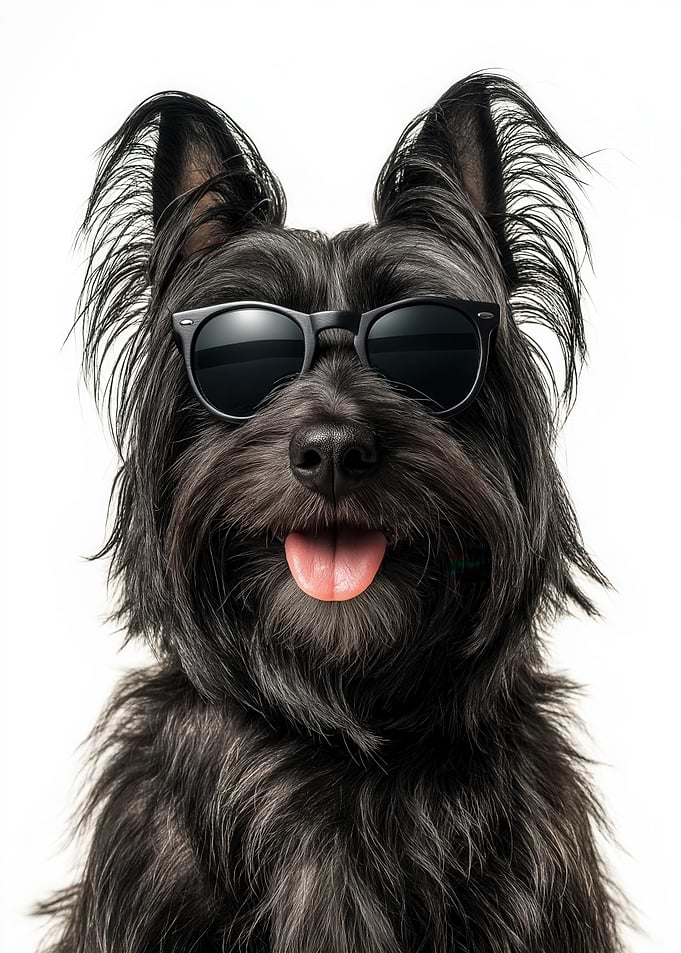 Cool Skye Terrier Dog with Sunglasses Portrait