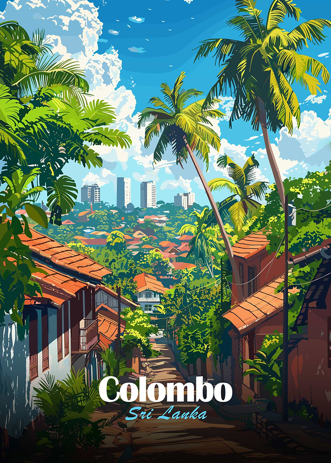 Colombo, Sri Lanka Travel Poster