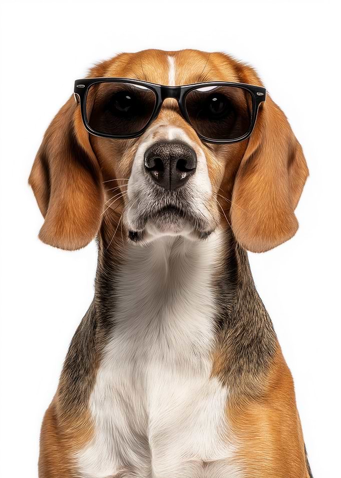 Cool American Foxhound with Sunglasses Portrait