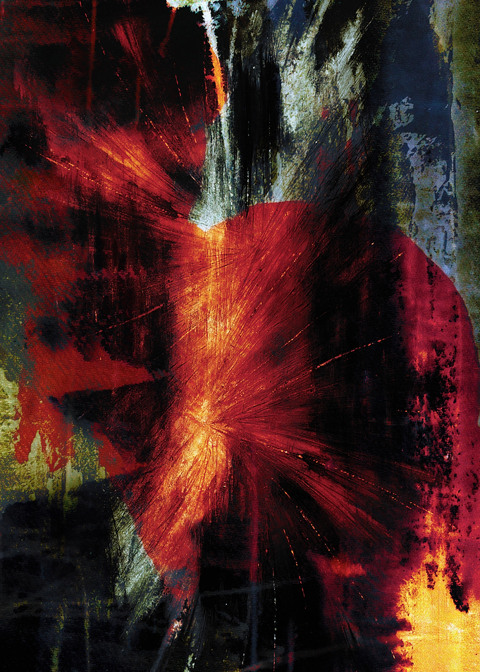 Abstract Red and Black Explosion