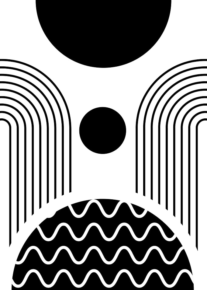 Abstract Black and White Geometric Design