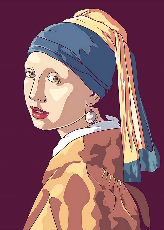 Girl with a Pearl Earring Pixelated