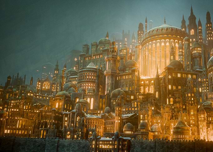 Fantasy Cityscape at Night