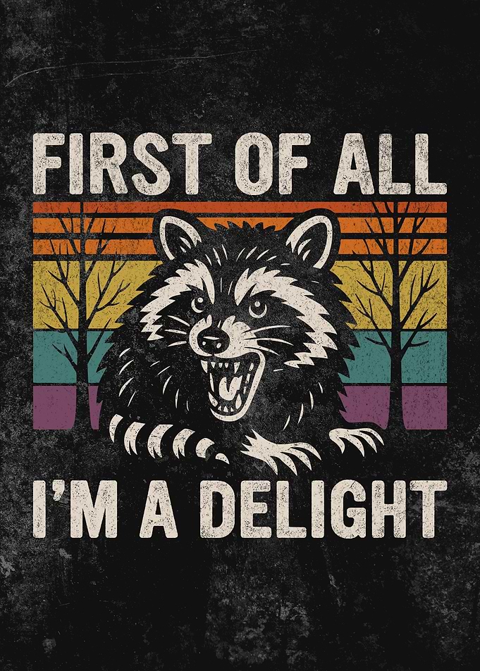 First Of All I’m A Delight Raccoon Attitude