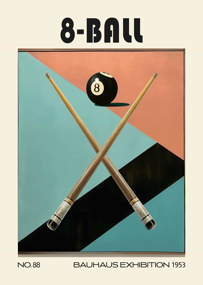 8-Ball Bauhaus Mid Century Game Room