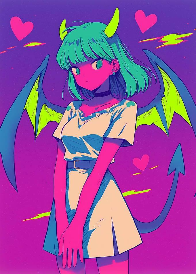 Anime Devil Girl with Wings