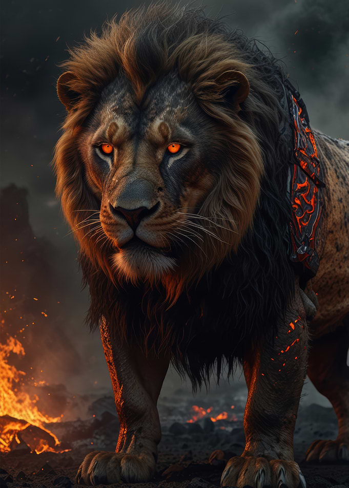 Fiery Lion with Armor