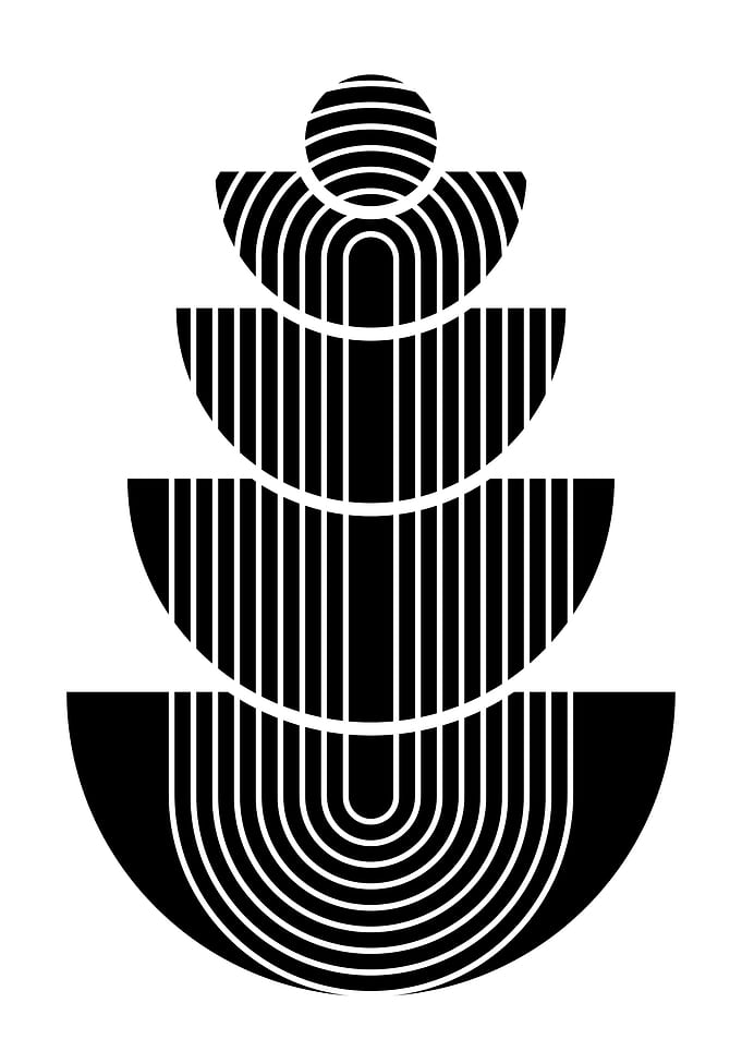 Abstract Black and White Geometric Design