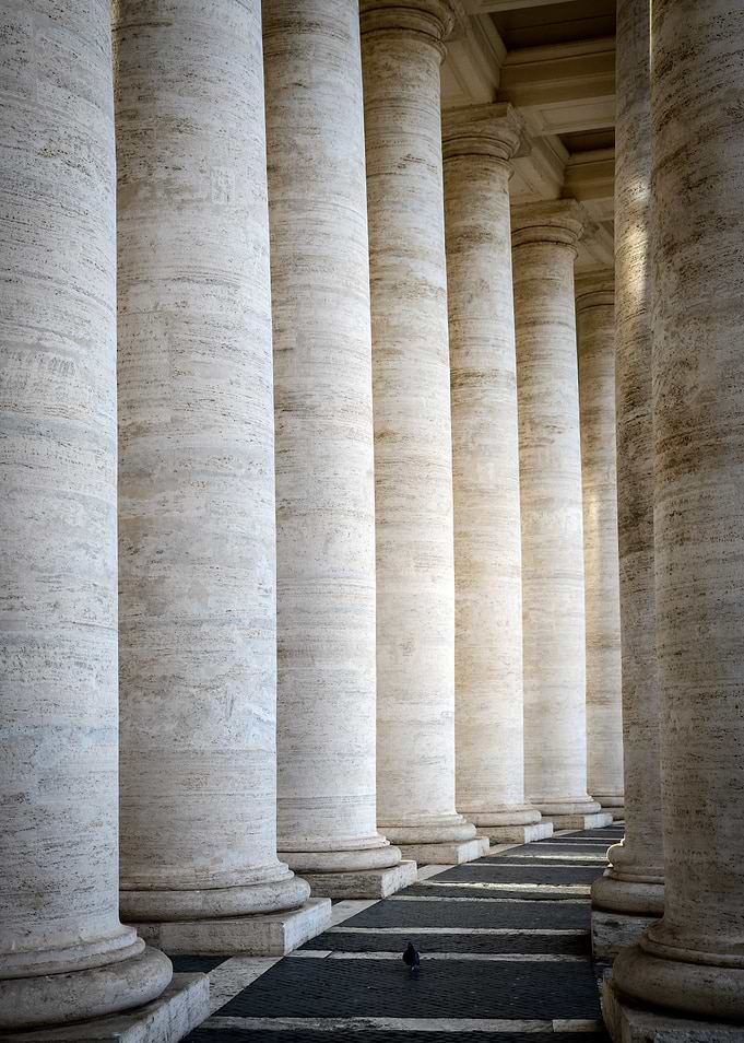 Row of Marble Columns Architecture