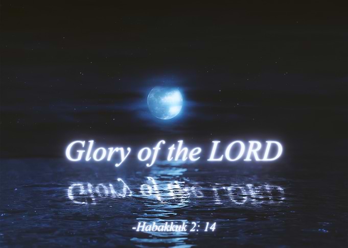Glory of the Lord Moonlight Seascape Christian Faith Bible Verse