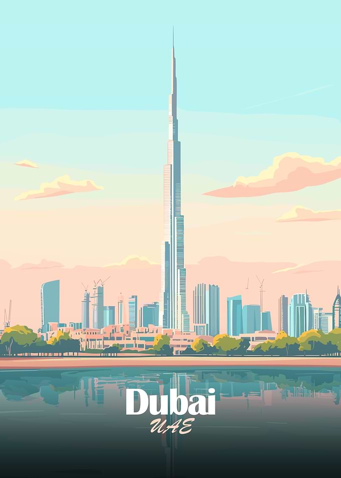 Dubai Skyline Vector Illustration