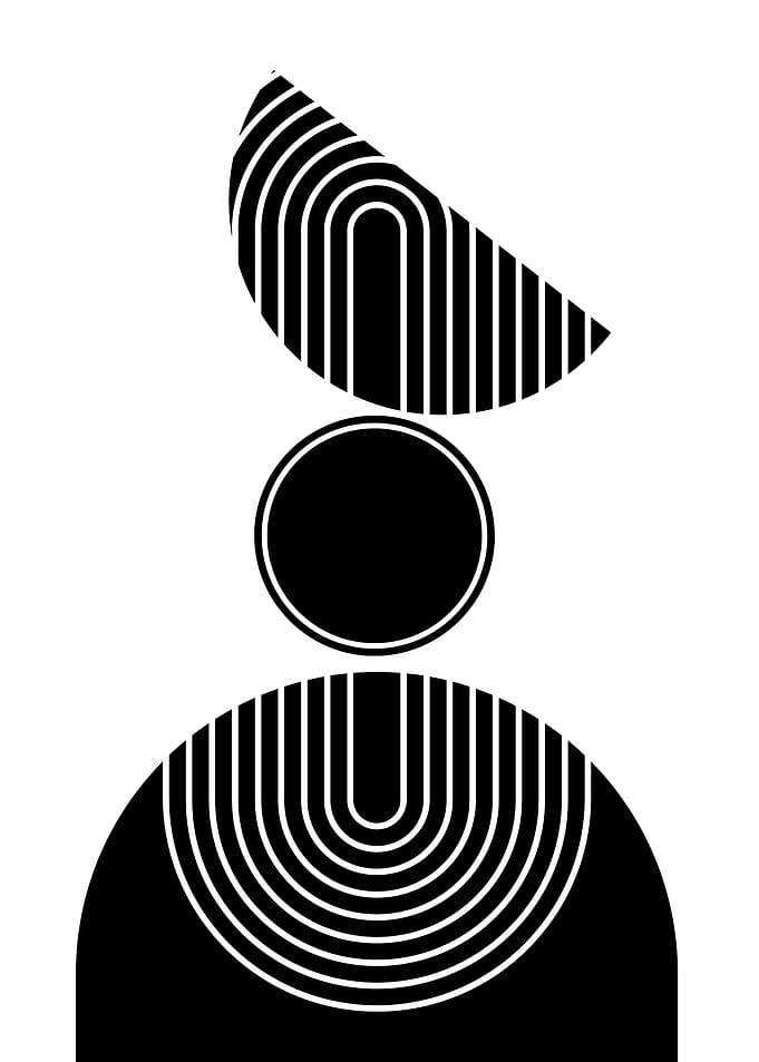 Abstract Black and White Geometric Art