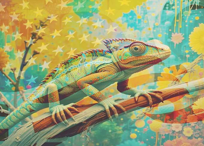 Patriotic Chameleon Photo