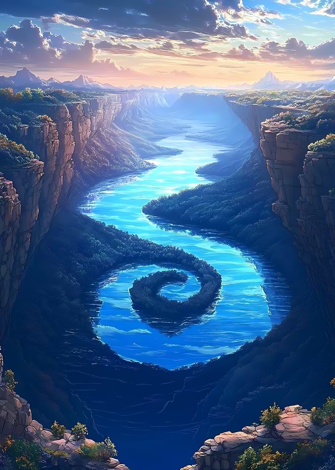 Canyon River with Spiral Formation