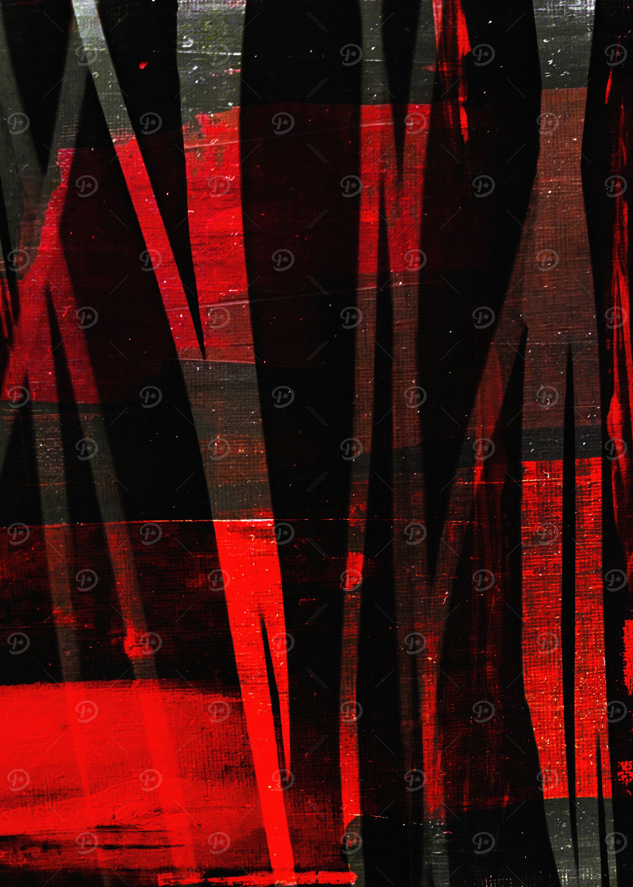 Abstract Red and Black Painting