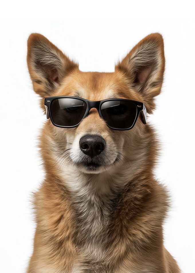 Cool Chinook Dog with Sunglasses Portrait