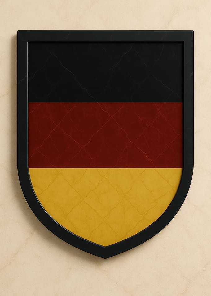 German Flag Shield Framed - Marble look