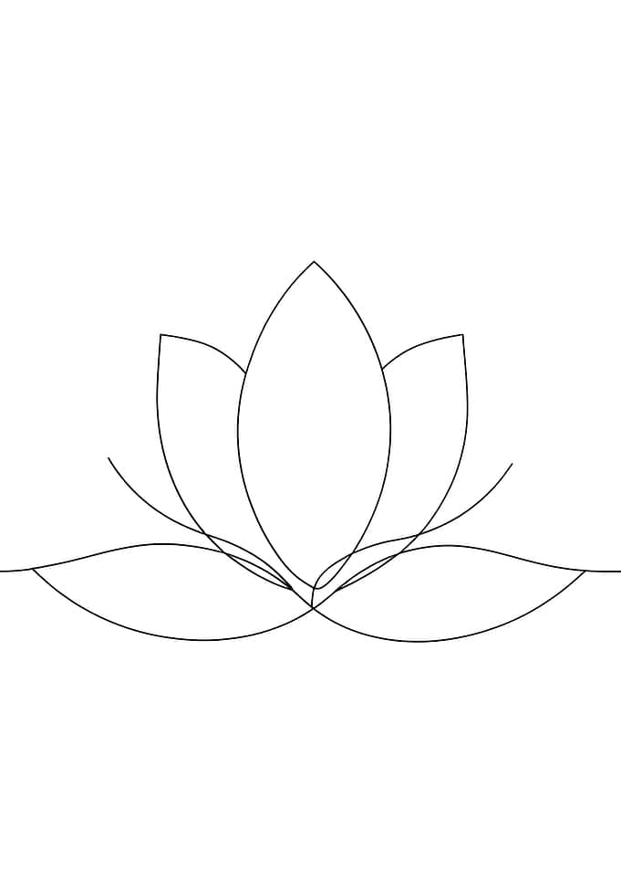 Lotus Flower Minimalist Line Art